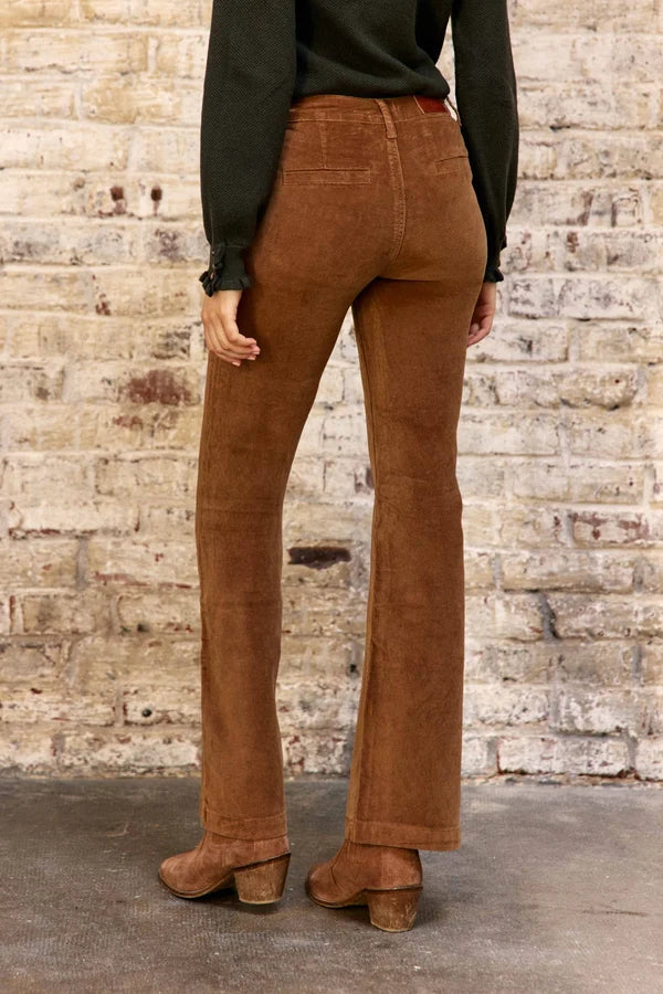 Pantalon SONNY en velours beige foncé