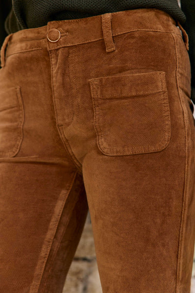 Pantalon SONNY en velours beige foncé