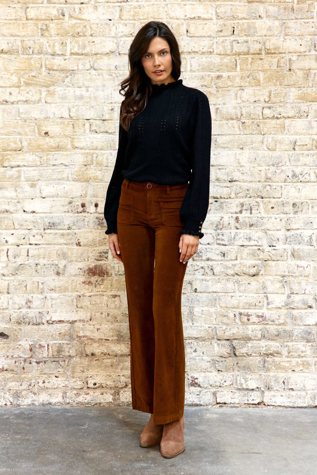 Pantalon SONNY en velours camel