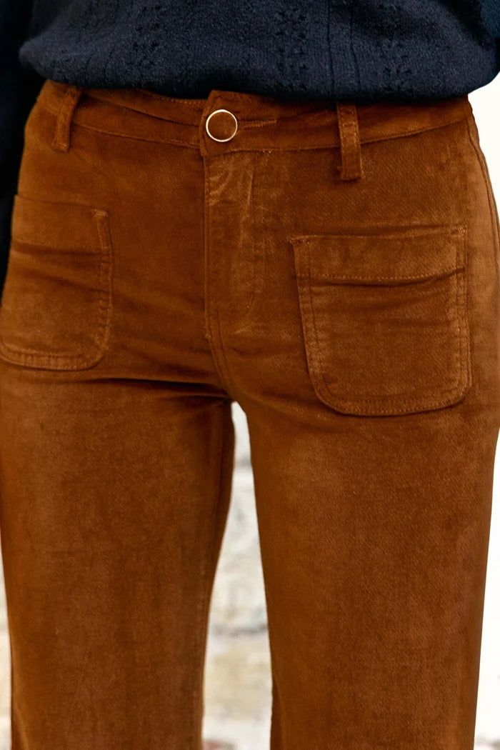 Pantalon SONNY en velours camel