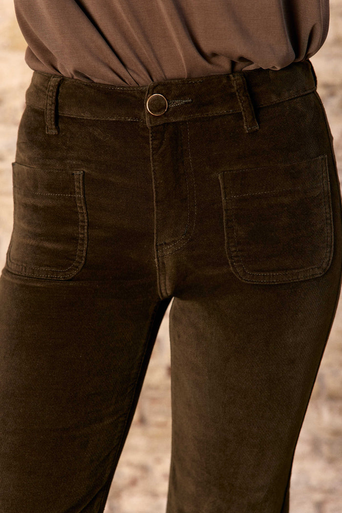 Pantalon SONNY en velours kaki