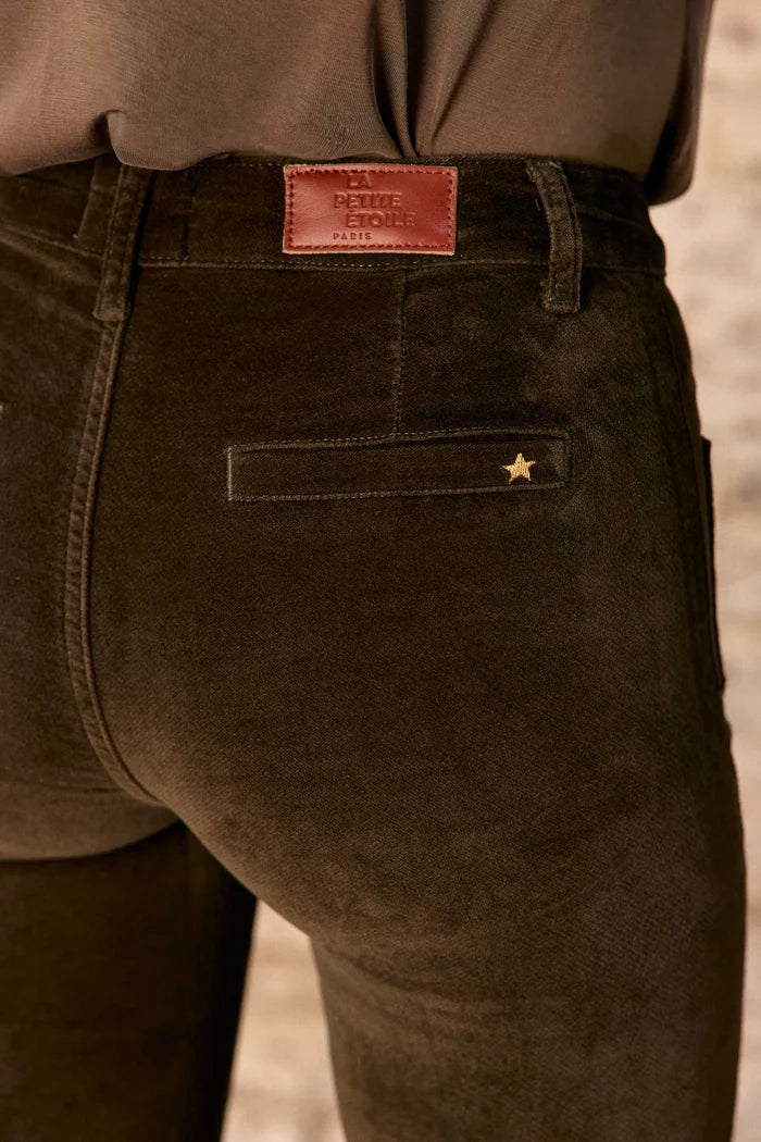 Pantalon SONNY en velours kaki