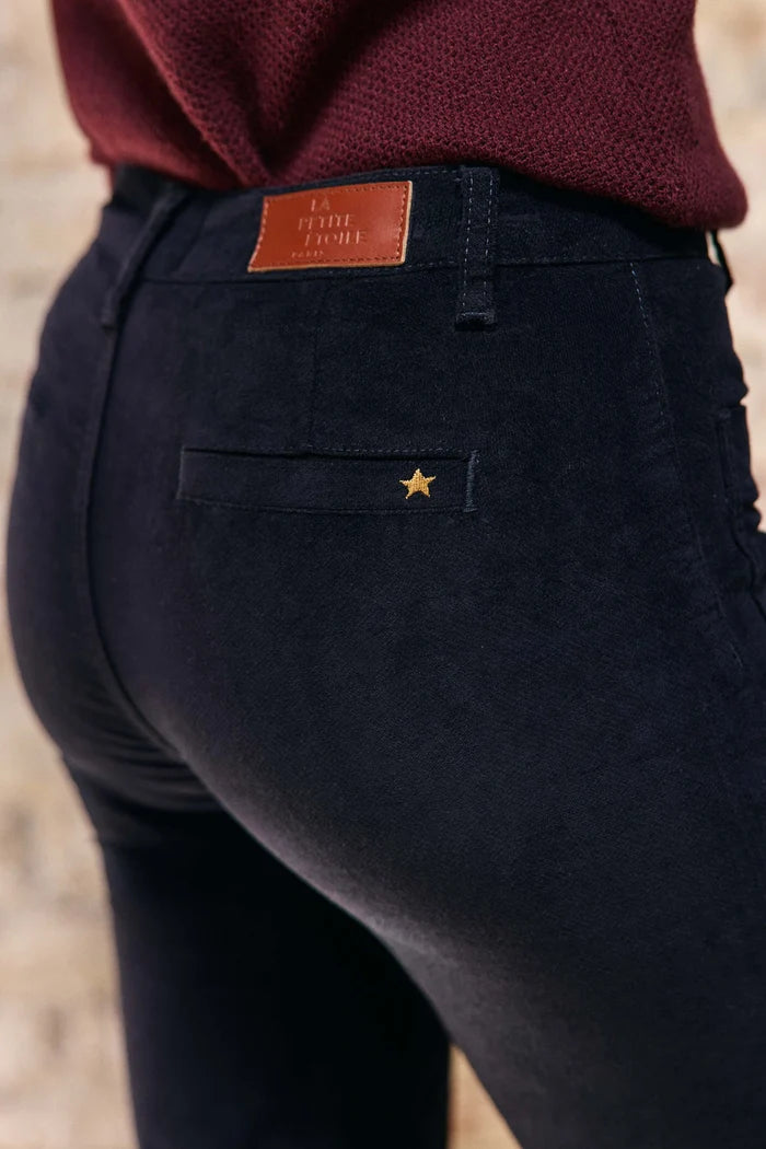 Pantalon SONNY en velours marine