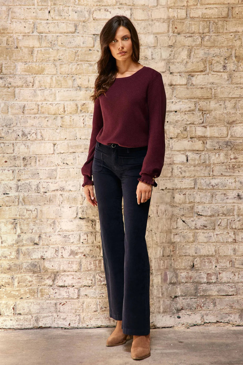 Pantalon SONNY en velours marine
