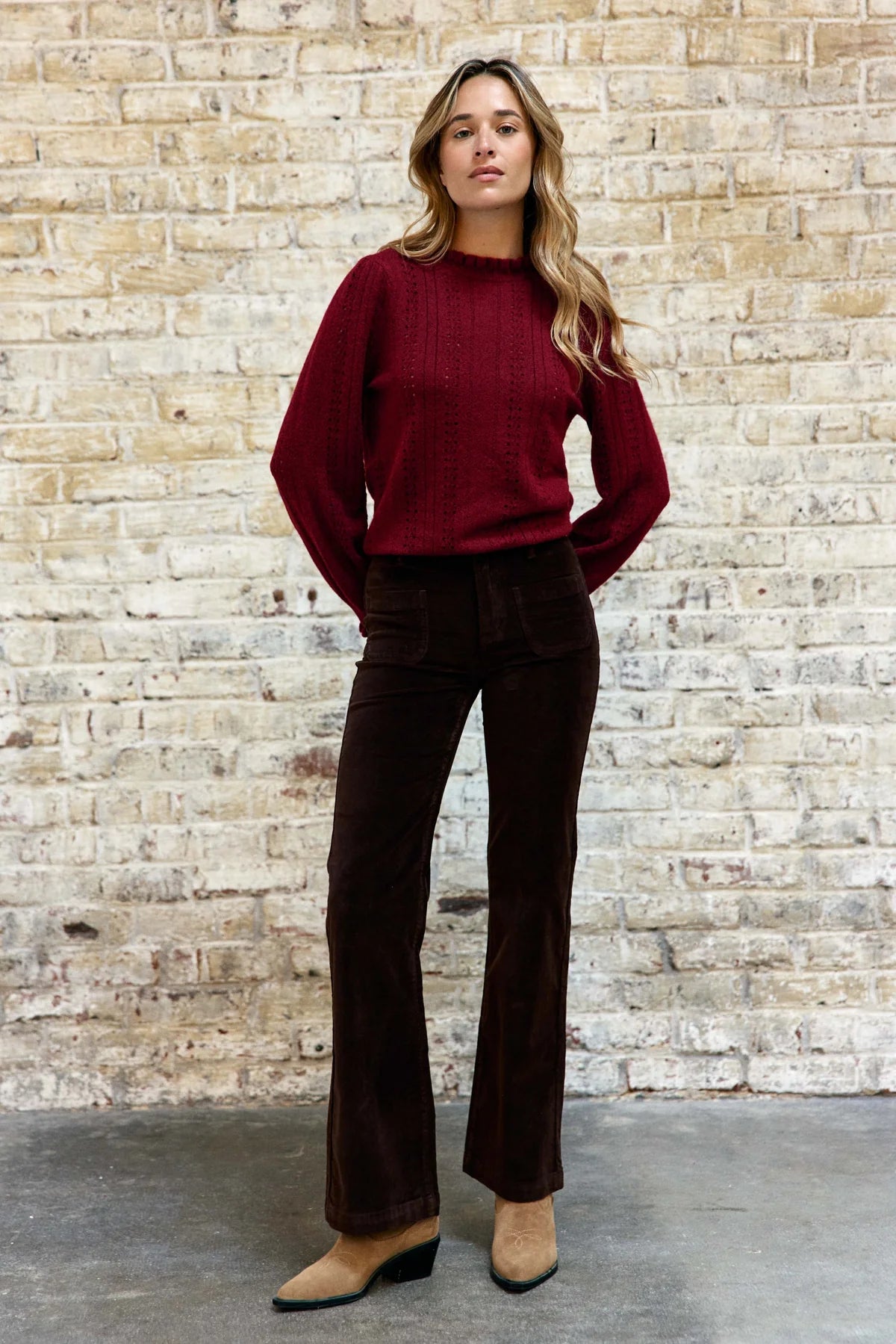 Pantalon SONNY en velours marron
