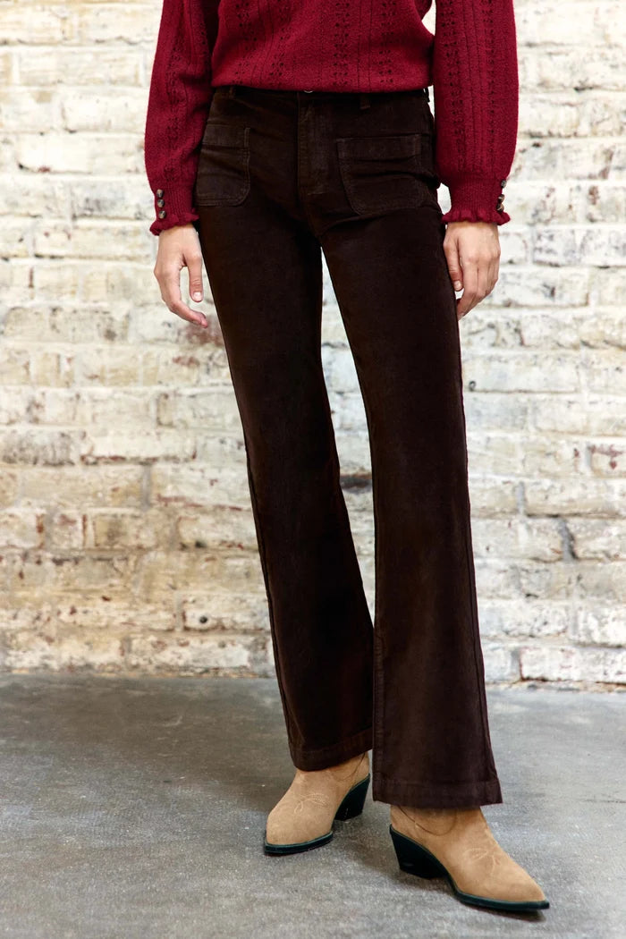 Pantalon SONNY en velours marron