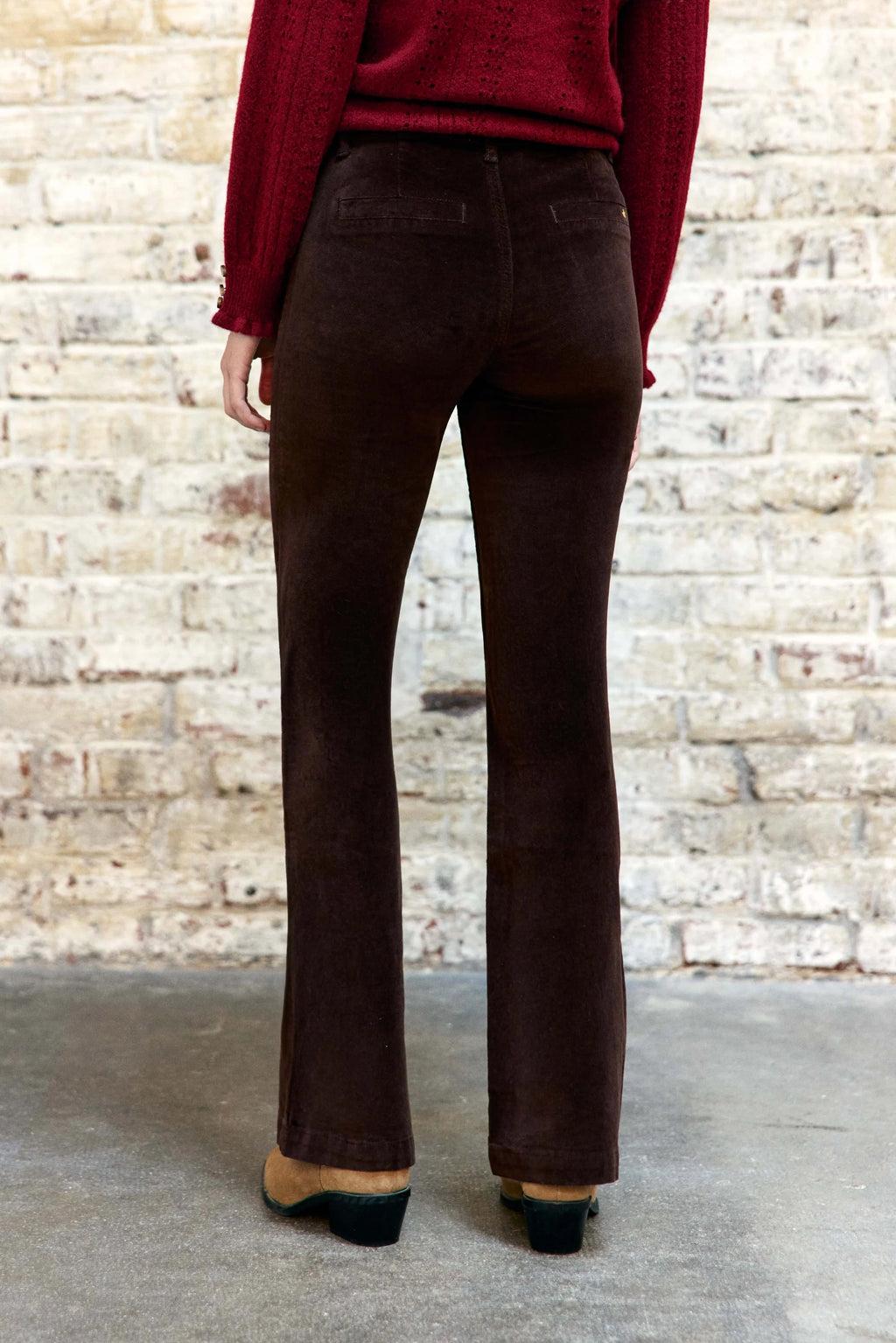 Pantalon SONNY en velours marron