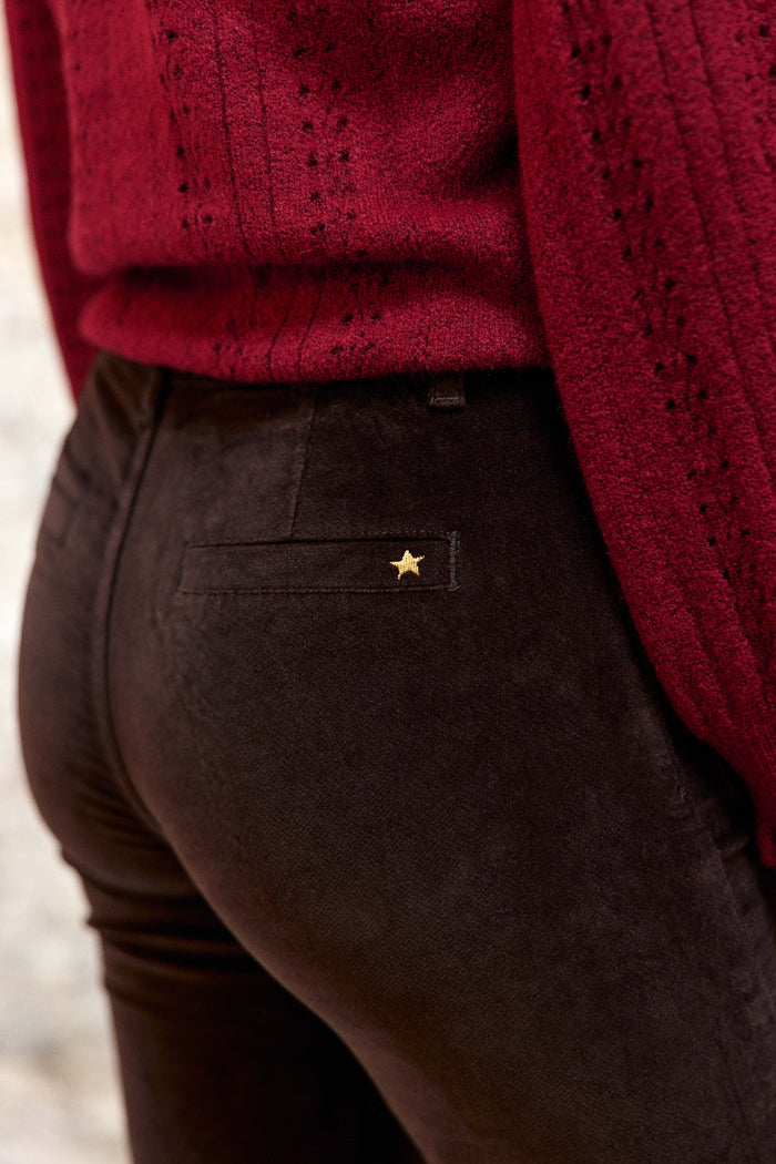 Pantalon SONNY en velours marron